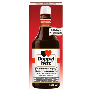 Illustration of the product packaging Doppelherz Энерготоник Н front view